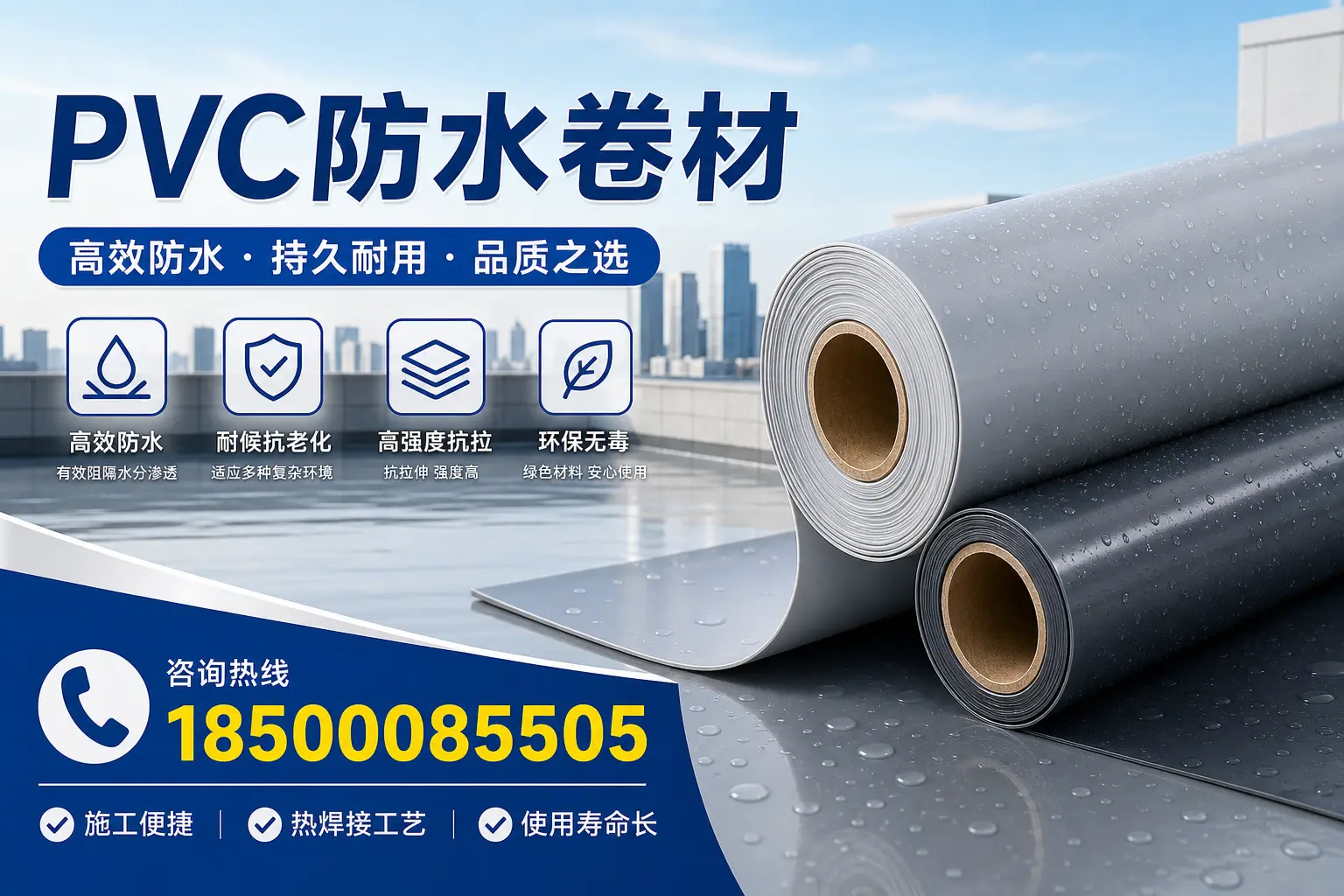 PVC防水卷材施工过程详解，确保在保定顺利完成项目